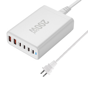 Chargeur de bureau multifonction 200W 6 ports, charge rapide, nitride de gallium 4C2A, chargeur au nitride de gallium - Product Image 5