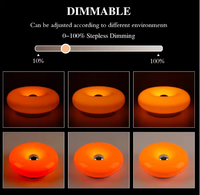 Nouvelle arrivée, lampe de bureau en forme de donut, lampe murale de chambre à coucher, moderne, minimaliste, décorative, LED blanc chaud, commande tactile, recharge USB, plastique ABS