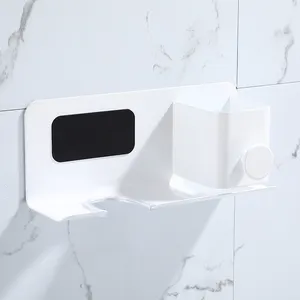 Wall Mounted Black Hair Dryer Organizer Holder Blower Holder Self Adhesive Hair Dryer Shelf