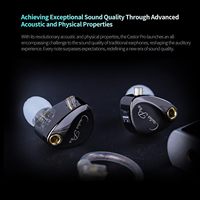 KZ Castor Pro Écouteurs intra-auriculaires réglables HiFi avec basses améliorées, double transducteur dynamique, pour le gaming et la musique