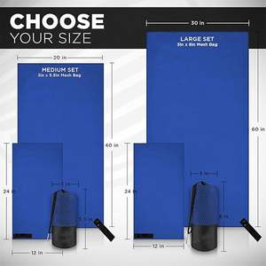 Toalla de Viaje de Microfibra Personalizada con Logotipo, con Bolsa de Transporte de Malla, Toalla Deportiva de Secado Rápido para Playa, Gimnasio, Camping y Senderismo - Product Image 4