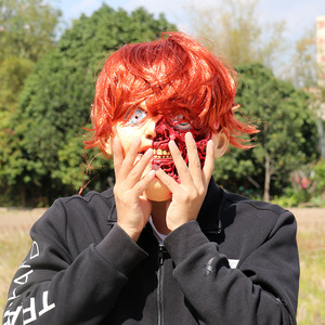 Nouveau masque de poupée Chucky, costume d'Halloween, masque en <span class=keywords><strong>latex</strong></span> pour toute la tête, cosplay Chucky, visage de fantôme d'horreur, accessoires effrayants, masque d'horreur pour <span class=keywords><strong>adulte</strong></span> - Product Image 5