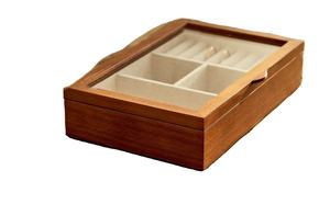 กล่องใส่เครื่องประดับไม้ทรงสี่เหลี่ยมแบบเรโทรสั่งทำพิเศษ รีไซเคิลได้ บุด้วยไมโครไฟเบอร์ พร้อมที่วางสร้อยคอและต่างหูสุดหรู - Product Image 4