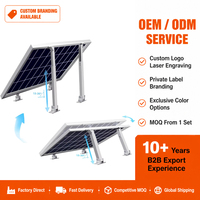 SOEASY Vente en gros Support de montage inclinable pour panneaux solaires sur toit plat, réglable avant-arrière, en aluminium AL6005-T5, 10-60 degrés, anodisé argenté