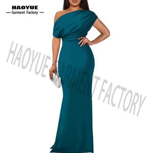 Avrupa amerikan zarif off-omuz kolsuz High-End resmi parti elbise sınır ötesi yaz koleksiyonu fransız tarzı uzun - Product Image 2