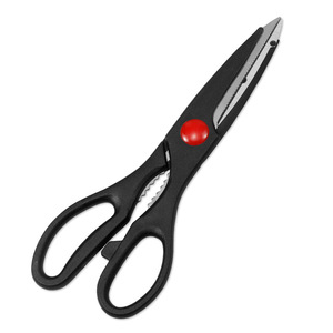 Kitchen Scissors Stainless Steel Black Straight Head Multi Functional For Home Use Food Cutting - Product Image 1