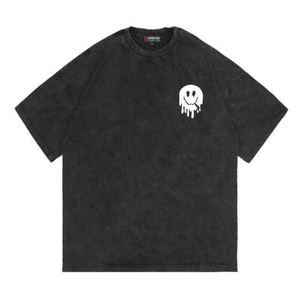 T-shirt en coton 100% de qualité supérieure pour homme, logo personnalisé, été, lavage à l'acide, vintage, unisexe, streetwear, motif croisé, surdimensionné - Product Image 4