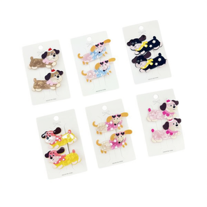 Set di fermagli per capelli per cuccioli, 6 pezzi, design colorato a forma di cane, per bambine, accessori - Product Image 2