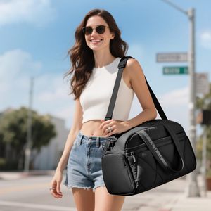 Bolsa de <span class=keywords><strong>Viaje</strong></span> Deportiva Impermeable de Nailon Acolchado con Logotipo Personalizado, con Compartimento para Zapatos y Bolsillo Impermeable para <span class=keywords><strong>Mujer</strong></span> - Product Image 2