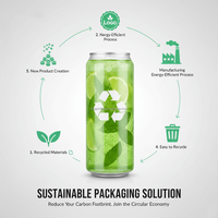 Canette de boisson en PET personnalisable et étanche avec couvercle en aluminium de qualité alimentaire pour l'emballage de boissons froides