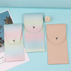 Sac de rangement pour pinceau de maquillage en cuir souple de haut niveau étui à ombre à paupières en PVC dégradé portable avec style de mode coloré - Product Image 1