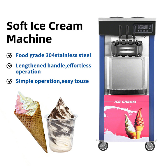 High-quality New Vertical Soft Ice Cream Machine-Commercial Grade Stainless Steel Milk Water Ice Cream Production Equipment High