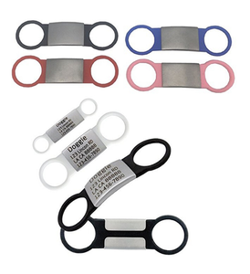 Fabrik preis Silikon Hund ID Name Tracking Halsband mit leerer Metallplatte kann gravieren und Laser QR-Code - Product Image 2