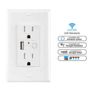 <span class=keywords><strong>Prise</strong></span> murale intelligente Tuya avec <span class=keywords><strong>prise</strong></span> USB standard américaine, interrupteur électrique avec connectivité d'application <span class=keywords><strong>Smart</strong></span> <span class=keywords><strong>Life</strong></span>, <span class=keywords><strong>prise</strong></span> murale Wifi - Product Image 6