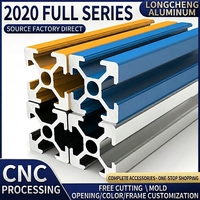 Profilé en aluminium standard européen 2020, tube carré anodisé 6063-T5, cadre d'imprimante 3D personnalisé, usinage CNC pour la fabrication