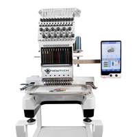 Machine à broder commerciale à tête unique SewTech ST-1201 à 12 aiguilles pour casquettes, chapeaux et t-shirts, zone de broderie 360x200mm (14.2x7.9in)