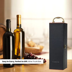 Caja de Regalo para una Sola Botella de Vino con Set de Accesorios, Estuche Portátil con Herramientas y Asa para Fiestas y Hogar - Product Image 6