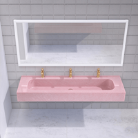 Lavabo mural en acrylique bleu pour enfants, idéal pour les écoles maternelles, les toilettes publiques, multi-vasques