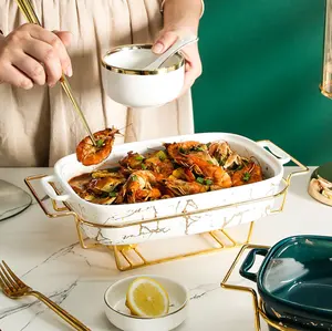 Самая популярная в Китае 2024 оптовые цены на керамические блюда для отелей, использованные для жарки блюд для буфета, теплая посуда
