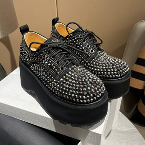 WETKISS Chaussures <span class=keywords><strong>plateforme</strong></span> de luxe entièrement cloutées pour femme, style punk gothique, richement ornées de strass, type Oxford <span class=keywords><strong>Creepers</strong></span>, à lacets - Product Image 2