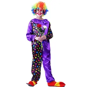 ฮาโลวีนชุดปาร์ตี้คอสเพลย์ Clown เครื่องแต่งกายผู้ใหญ่ตลกสำหรับเด็ก Clown Jumpsuit สำหรับชาย