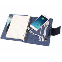 Werbe Power Bank Planer Notebook 8000mAh Solar & Schnell ladung 10W Ausgang Geschenk box Business Custom ized Notebooks