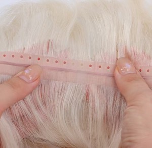 Extensiones de trama de PU con agujero de cabello humano Remy de cutícula virgen delgada dibujada doble invisible - Product Image 2