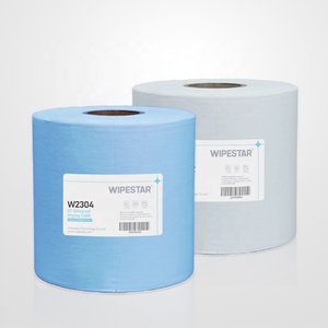 X7 Hot Bán Hàng Nhà Máy Giá Trắng Hộp Màu Xanh Và Cuộn Công Nghiệp Làm Sạch Vải Màu Xanh Công Nghiệp Lau Giấy - Product Image 2