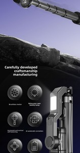 Penstabil Gimbal alumunium Aloi 2025, dengan lampu LED, kendali jarak jauh nirkabel, ponsel pintar, aksesori Studio foto Streaming langsung - Product Image 6