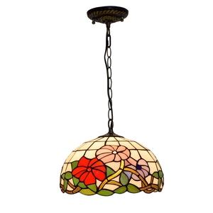 Lámpara colgante estilo floral para restaurante, <span class=keywords><strong>luz</strong></span> de pétalos de 12 pulgadas, estilo creativo, retro Tiffany, 30cm - Product Image 5