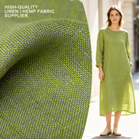 Tissu tissé en chanvre et lin naturel 50% chanvre 50% lin Anti-bactérien Écologique Pré-lavé 250 g/m² 140 cm de large Textile confortable