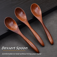 Cuillère en bois simple et élégante pour boissons, soupes et desserts – Vente en gros
