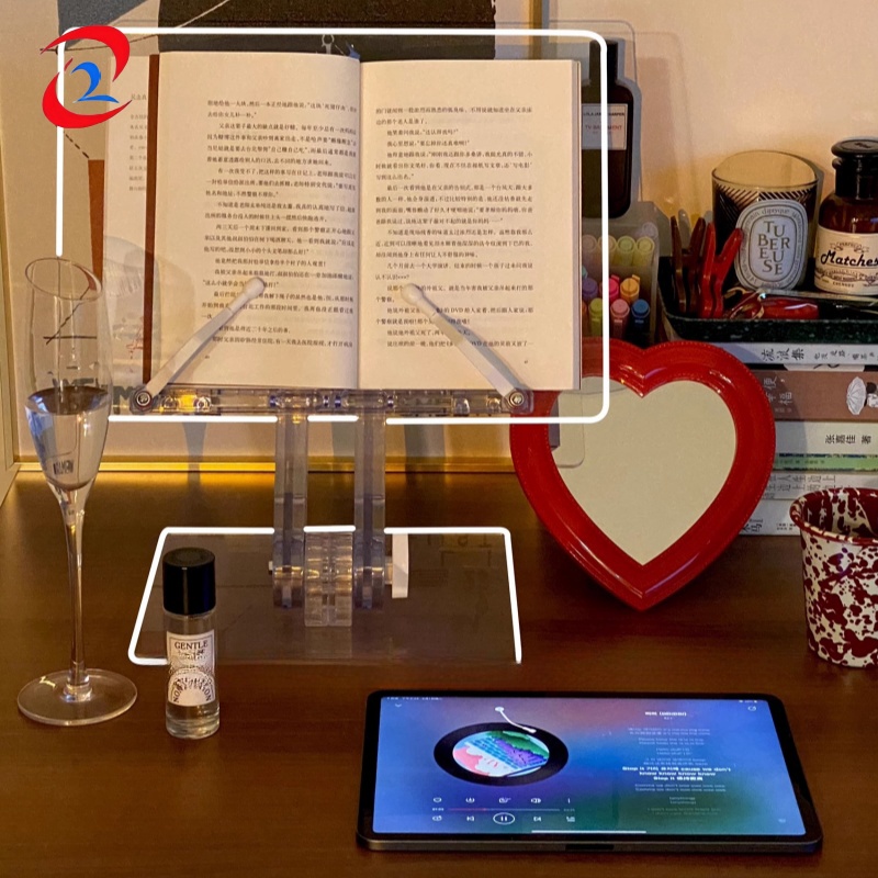 Регулируемая прозрачная подставка для планшета iPad, акриловая подставка для чтения с телескопическими стеллажами