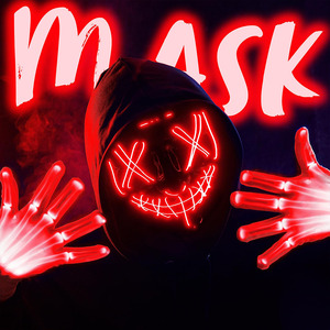 Luckykoo EL Cold Light Halloween Mask LED Luminous <b>V</b> Mask for Party <b>Bar</b> Party Masks - Product Image 1