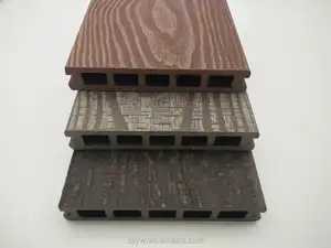 Venta caliente Anti-uv Diy madera compuesta 3D repujado WPC piso de cubierta al aire libre Grano de madera Azulejos de cubierta compuestos Tablero de piso