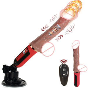 6,3 Zoll mit Saugnapf und Heizung 10 Vibrations stufen 7 Teleskops tufen <span class=keywords><strong>Dildo</strong></span> Sexspielzeug für Frau Consol ador Sex Machine - Product Image 1