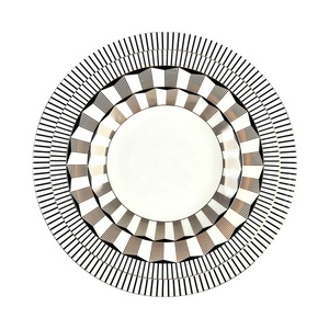Service de vaisselle en porcelaine fine (Bone China) à motifs géométriques modernes pour assiettes de dîner - Product Image 5