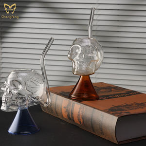 مصّاص دماء جمجمة مرشح زجاجي من الزجاج من القش مع بار لحفلات الزفاف - Product Image 6