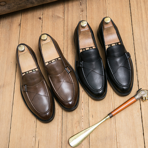 Zapatos de <span class=keywords><strong>Hombre</strong></span> de Diseño Clásico, de Piel Sintética, con Correa de Monje, Resistentes al Desgaste, Forro Transpirable, Calzado Formal para Oficina - Product Image 5