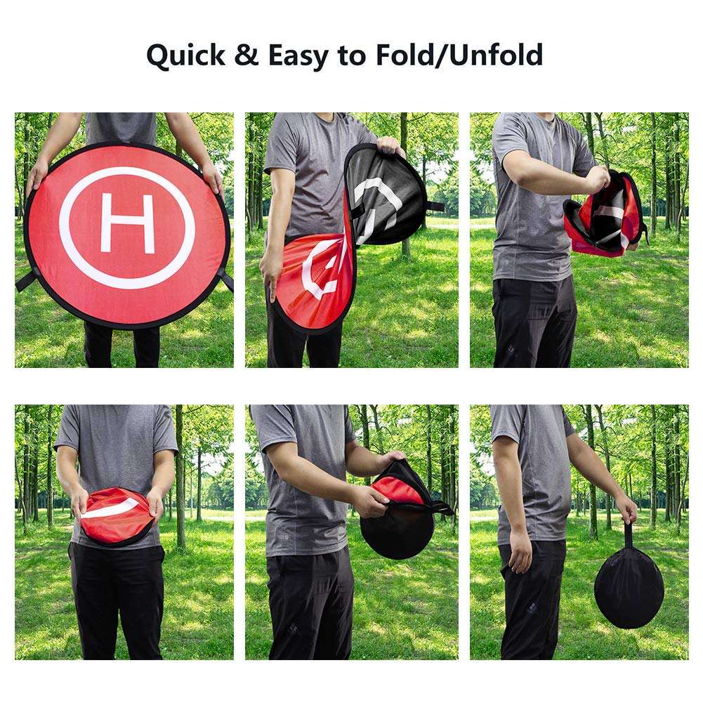 Hongdak Double-Sided Foldable Drone Landing Pad for DJI Quadcopters, Durable Non-slip Landing Mat, Essential Drone Accessory