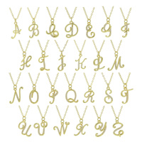 Collier avec initiale plaqué or, pendentif lettre, zircon blanc, script cursive, ton or, cristal, bijoux personnalisés, cadeau pour femmes