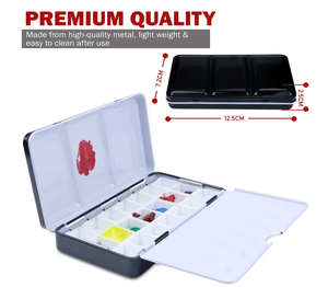 XinyiArt – <span class=keywords><strong>Palette</strong></span> d'aquarelle vide, boîtes métalliques, boîtes de peinture, plateau d'aquarelle avec 12 demi-poêles, vente en gros - Product Image 2