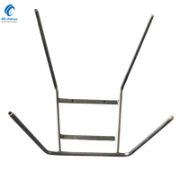 Pied décoratif de base de cadre de chaise de tube en métal noir mat de 430mm pour meubles