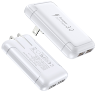 Chargeur USB-A ultra-fin HNT 18W, prise US, 1,6 cm, taille de poche, adaptateur secteur portable, chargeur mural pour iPhone Samsung S25 S24 S23