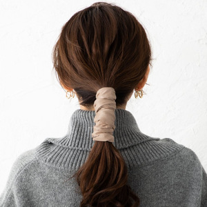 Japanese style solid color hairband for women, hair <b>tie</b> for ponytail, headband, hair rope, Mori style wide and cute wire velvet - Product Image 4