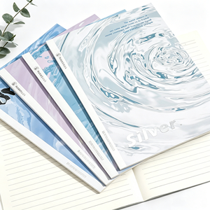 Carnet à couverture souple B5 avec reliure renforcée par colle, 185x250mm, design vague d'eau, papier recyclé, journal, agenda quotidien, cahier d'exercices - Product Image 3
