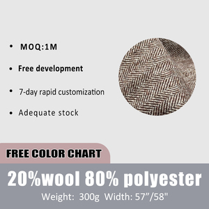 Tela Tweed Espigada Marrón de 300g, Mezcla de Lana y Poliéster, Ideal para Confección de Abrigos - Product Image 2