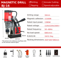 Perceuse magnétique à vitesse unique BAOJIE BJ-16, machine de perçage électromagnétique portable pour le perçage et le taraudage de plaques d'acier