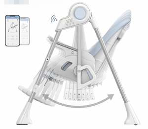 เก้าอี้โยกพลาสติกไฟฟ้าสำหรับเด็กเก้าอี้สูงแบบอัจฉริยะเก้าอี้โยกโลหะทรงพลังสำหรับห้องนอนห้องครัวเด็กทารก - Product Image 1