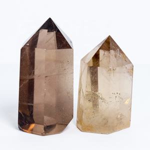 หินคริสตัลบำบัดกึ่งมีค่าสโมกกี้ควอตซ์จุด<span class=keywords><strong>หอ</strong></span>คอยไม้กายสิทธิ์สำหรับตกแต่งบ้าน - Product Image 1